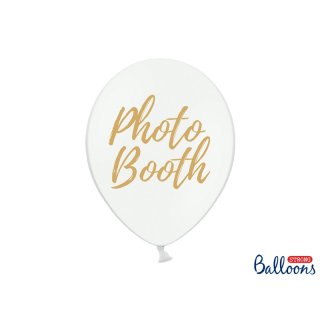 Latexový balónek "Photo Booth", bílý, pastelový, velikost 30cm (zn. PartyDeco)
