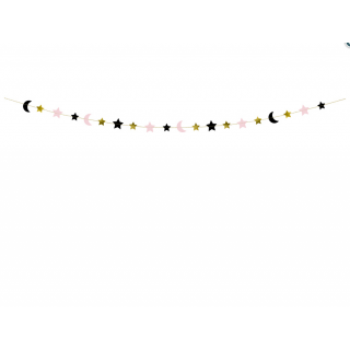 Girlanda Měsíc a hvězdy, délka 3.5m (zn. PartyDeco)