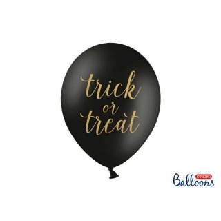 Latexový balónek "Trick or Treat!", černý, pastelový, velikost 30 cm (zn. StrongBalloons)