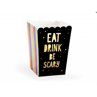 Box na popcorn "Eat, drink, be scary", set 6ks (zn. PartyDeco)