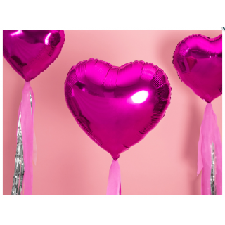 Fóliový balónek SRDCE, velikost 45 cm, srdce, tmavě růžové (zn. PartyDeco)