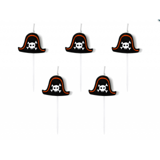 Narozeninové svíčky / Piráti, 2x3cm, set 5ks (zn. PartyDeco)
