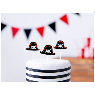 Narozeninové svíčky / Piráti, 2x3cm, set 5ks (zn. PartyDeco)