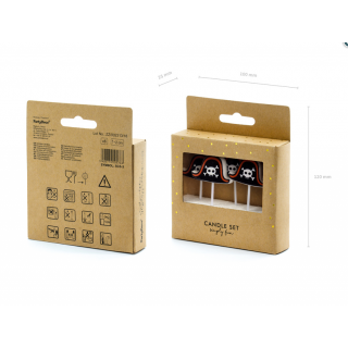 Narozeninové svíčky / Piráti, 2x3cm, set 5ks (zn. PartyDeco)