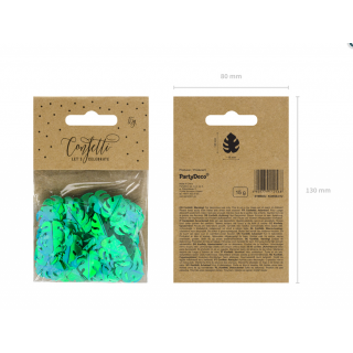 Kovové konfety List, zelené, 15g (zn. PartyDeco)