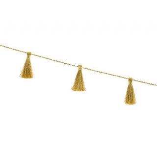 Girlanda se střapci, vlákna, zlatá barva, délka 1.9m (zn. PartyDeco)