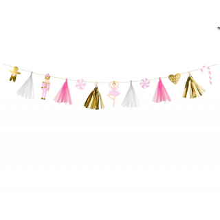 Vánoční girlanda - mix, délka 1.3m (zn. PartyDeco)
