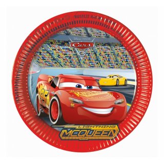 Papírové talířky Auta / Cars 3, 23cm, set 8ks (zn. Procos)