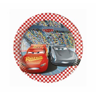 Papírové talířky Auta / Cars 3, Disney, velikost 20cm, set 8ks (zn. Procos)