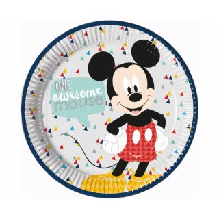 Papírové talířky Mickey Awesome Mouse, velikost 23cm, 8ks