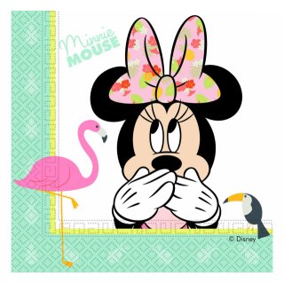 Ubrousky Minnie Mouse, Tropical, Disney, rozměr 33x33cm, set 20ks (zn. Procos)