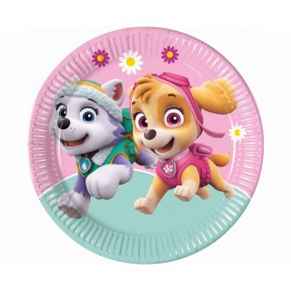 Papírové talířky Paw Patrol / Tlapková patrola, růžové, 23cm, set 8ks (zn. Procos)