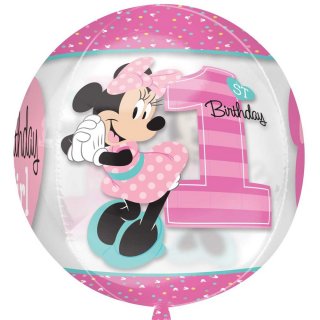 Foliový balón "Minnie 1st Birthday", 40cm * 38cm