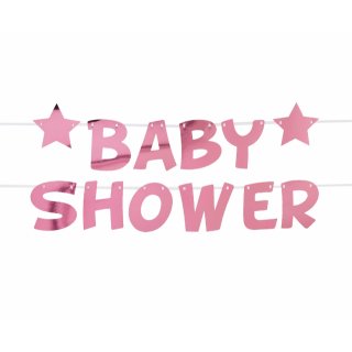 Transparent na "Baby shower" růžový, 250cm