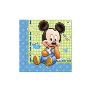 Ubrousky Mickey Mouse - Mickey Baby, rozměr 33x33cm, set 20ks