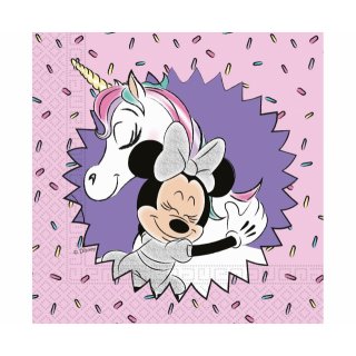 Ubrousky Minnie Mouse - Unicorn, rozměr 33x33cm, set 20ks (zn. Procos)
