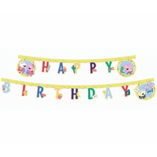 Závěsná girlanda Prasátko Peppa Happy birthday, délka 2.3m (zn. Procos)