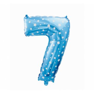 Fóliová ČÍSLICE 7, modrá s hvězdičkami - pouze na VZDUCH, velikost 61cm (zn. Godan)