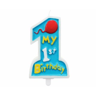 Svíčka moje 1. narozeniny / My 1st birthday - pro chlapečka, modrá (zn. Godan)