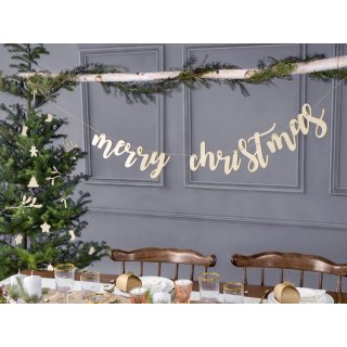 Girlanda dřevěná - Merry Christmas, délka 2m (zn. PartyDeco)