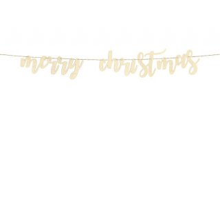 Girlanda dřevěná - Merry Christmas, délka 2m (zn. PartyDeco)