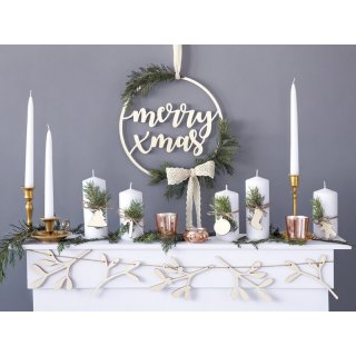 Dřevěná dekorace Merry Xmas, 28 cm (zn. PartyDeco)