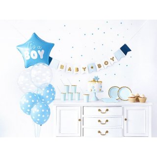 Výhodný SET Přivítání chlapečka It´s a boy, v modré barvě (zn. PartyDeco)