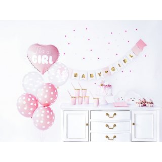 Výhodný SET Přivítání holčičky It´s a girl, v růžové barvě (zn. PartyDeco)