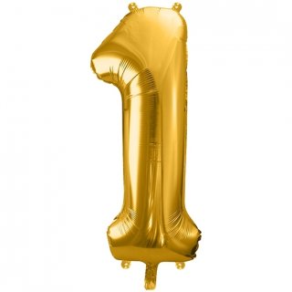 Fóliový balón 86 cm, zlatý, číslo 1