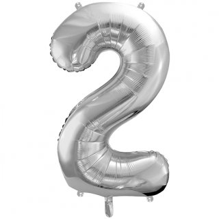 Fóliový balón 86 cm, stříbrný, číslo 2