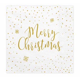 Ubrousky Merry Christmas, rozměr 33 x33cm, set 20ks (zn. PartyDeco)