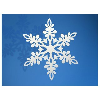 Papírové dekorace - vločky, 9cm, bílé, 10ks (zn. PartyDeco)