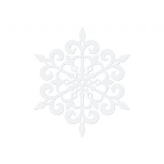 Papírové dekorace - vločky, 13cm, bílé, 10ks (zn. PartyDeco)
