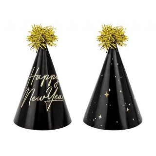 PARTY kloboučky Happy New Year, 16cm (zn. PartyDeco)