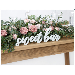 Dřevěný nápis "sweet bar"