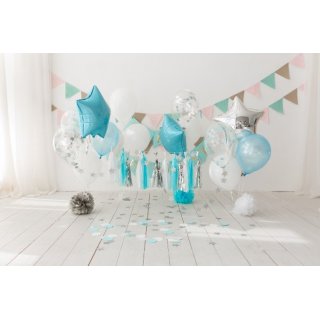 Foliový balónek Hvězda - světle modrá barva, 48cm (zn. PartyDeco)