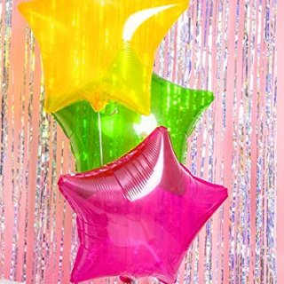 Foliový balónek Hvězda - žlutý neonový, 48cm
