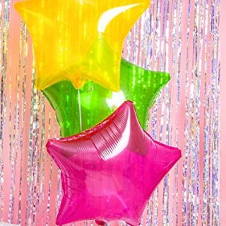 Fóliový balónek Hvězda - žlutý neonový, 48cm (zn. PartyDeco)