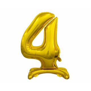 Foliový balón "stojící" číslo 4- zlatý, 38cm