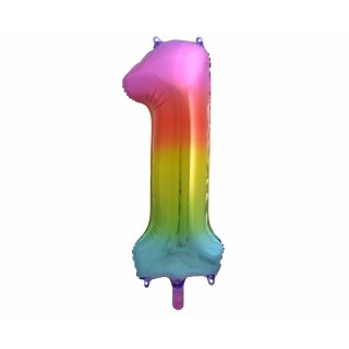 Fóliová ČÍSLICE 1, duhová barva, velikost 85cm (zn. Godan - kolekce Beauty&Charm)