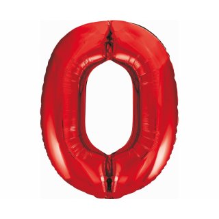 Fóliová ČÍSLICE 0, červená barva, velikost 85cm (zn. Godan - kolekce Beauty&Charm)