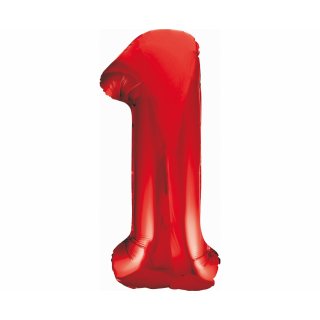 Fóliová ČÍSLICE 1, sytě červená barva, velikost 85cm (zn. Godan - kolekce Beauty&Charm)