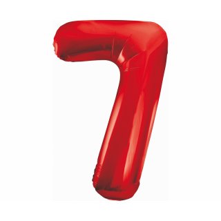 Foliový balón - číslice "7", červená