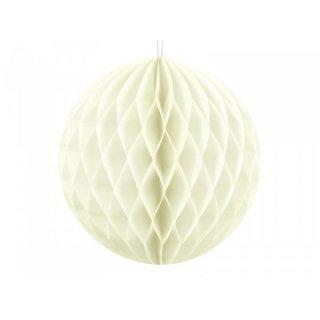 Papírová dekorační koule závěsná - krémová barva, velikost 30cm (zn. PartyDeco)
