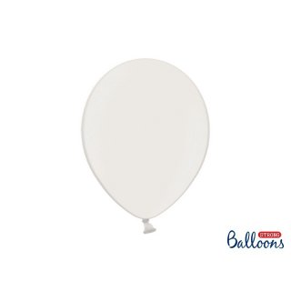 Latexové balónky metalické, bílá barva, velikost 30cm - set 10ks (zn. StrongBalloons)