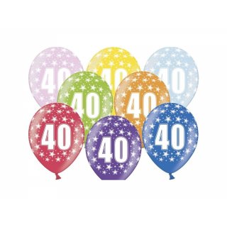 Balónek, mix barev, 40 let, 30 cm
