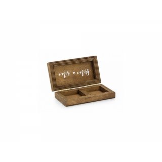 Dřevěná krabička na prstýnky, 10 x 5,5 cm