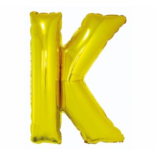 Fóliový balón písmeno K - zlatá barva, velikost 85cm (zn. Godan)