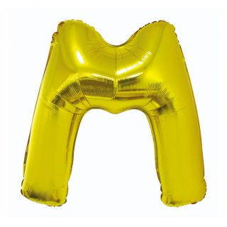 Fóliový balón písmeno M - zlatá barva, velikost 85cm (zn. Godan)