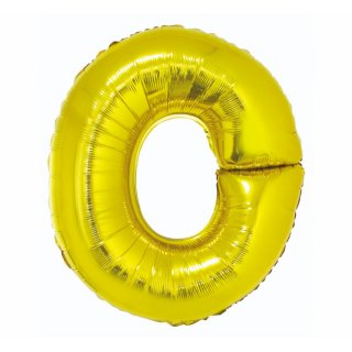 Fóliový balón písmeno O - zlatá barva, velikost 85cm (zn. Godan)